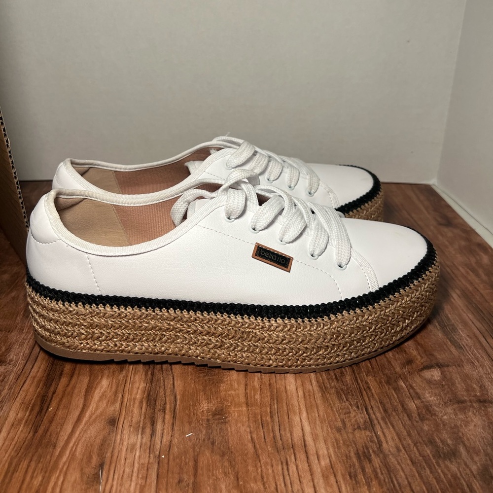 Biera rio Casual Sneaker Espadrille Wedge White Napa Turim women’s size 10